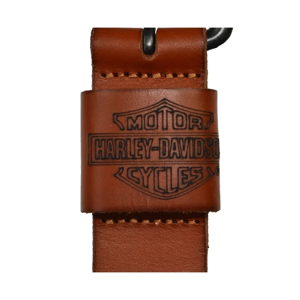 Harley-Davidson BMM040 Men's Sz‎ L (38/40) Cognac Brown Genuine Leather Belt